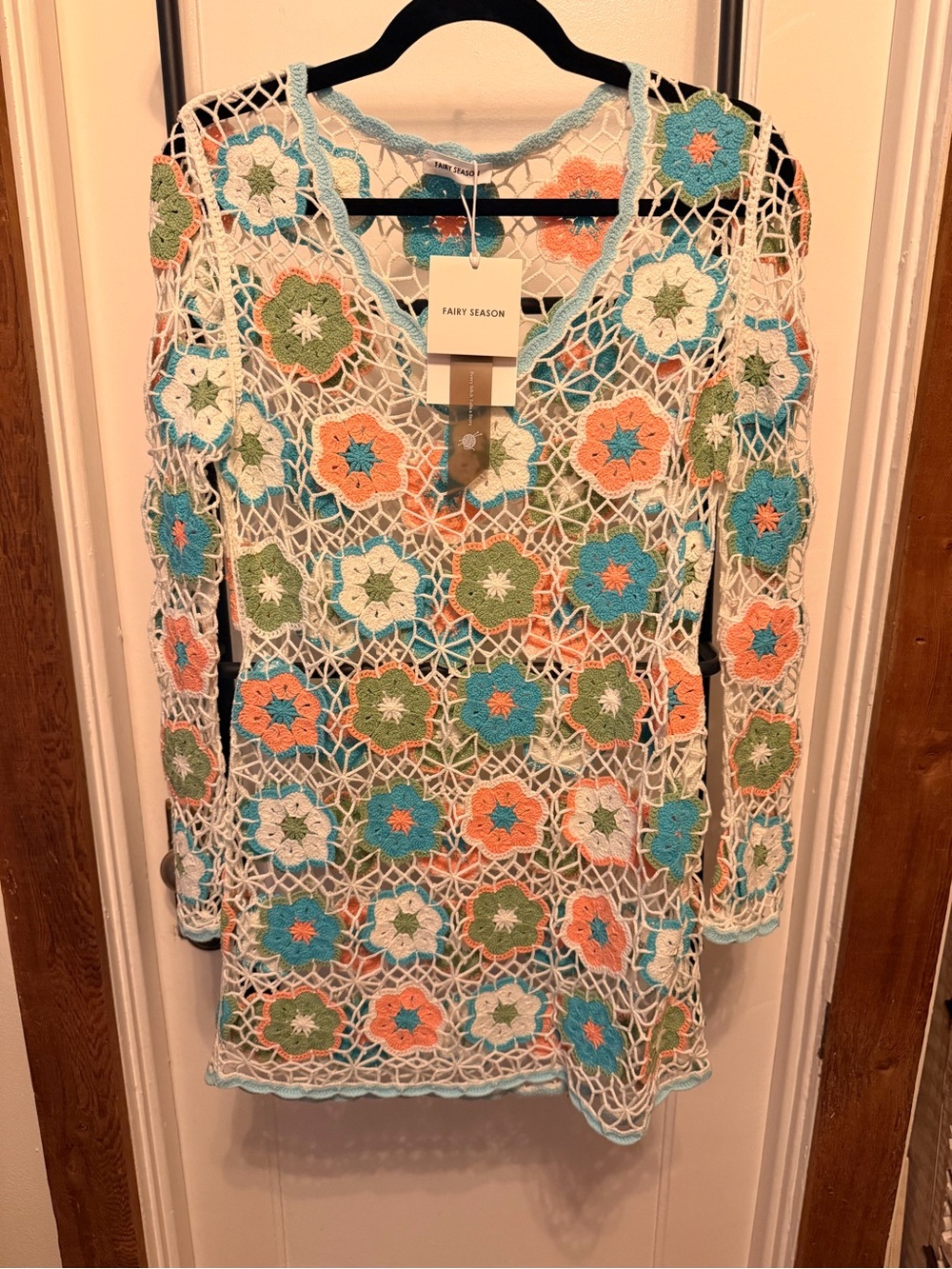 Fairy Season Long Sleeve Crochet Cover Up